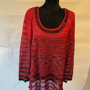 Elaris Red sportsworks studio blouse